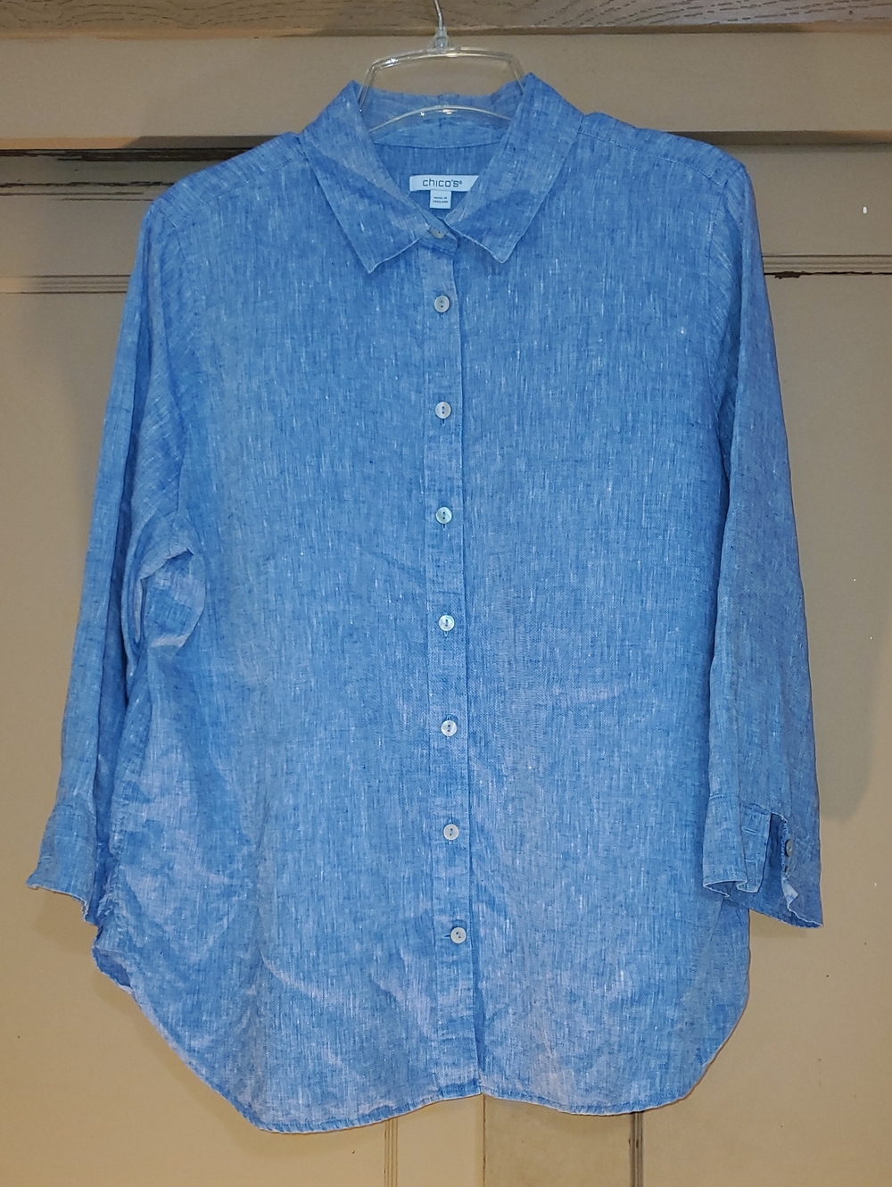 Chico's No-Iron Linen Button-Down Shirt
